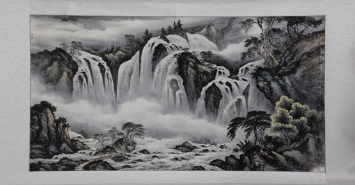 国画:《江流天地外,山色有无中》 作者:乔领 国画:《江流天地外,山色有无中》 作者:乔领